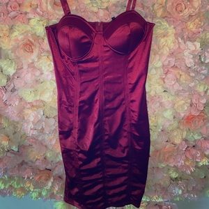 SEXY DATE NIGHT SATIN MIDI DRESS